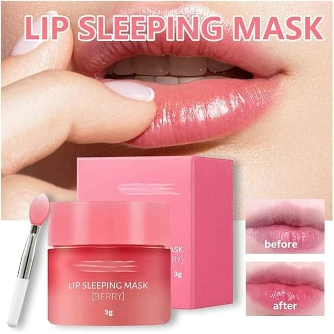 rayihni LIP SLEEPING MASK, LIP SLEEPING CARE MASK, LIP CARE CREAM MOISTURIZE HYDRATE EXFOLIATE REPAIR DRY AND CHAPPED LIP, LIP BALM FOR MOISTURE LIP CARE, 20G (2PCS) - Image 1